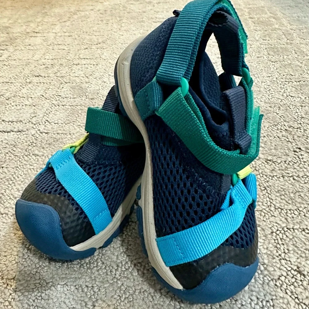 Teva Kids Navy Blue Teal Aqua Yellow Water Shoes